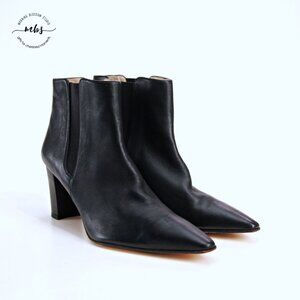 Amalfi Pointed Toe Heeled Booties Black Women 12.5